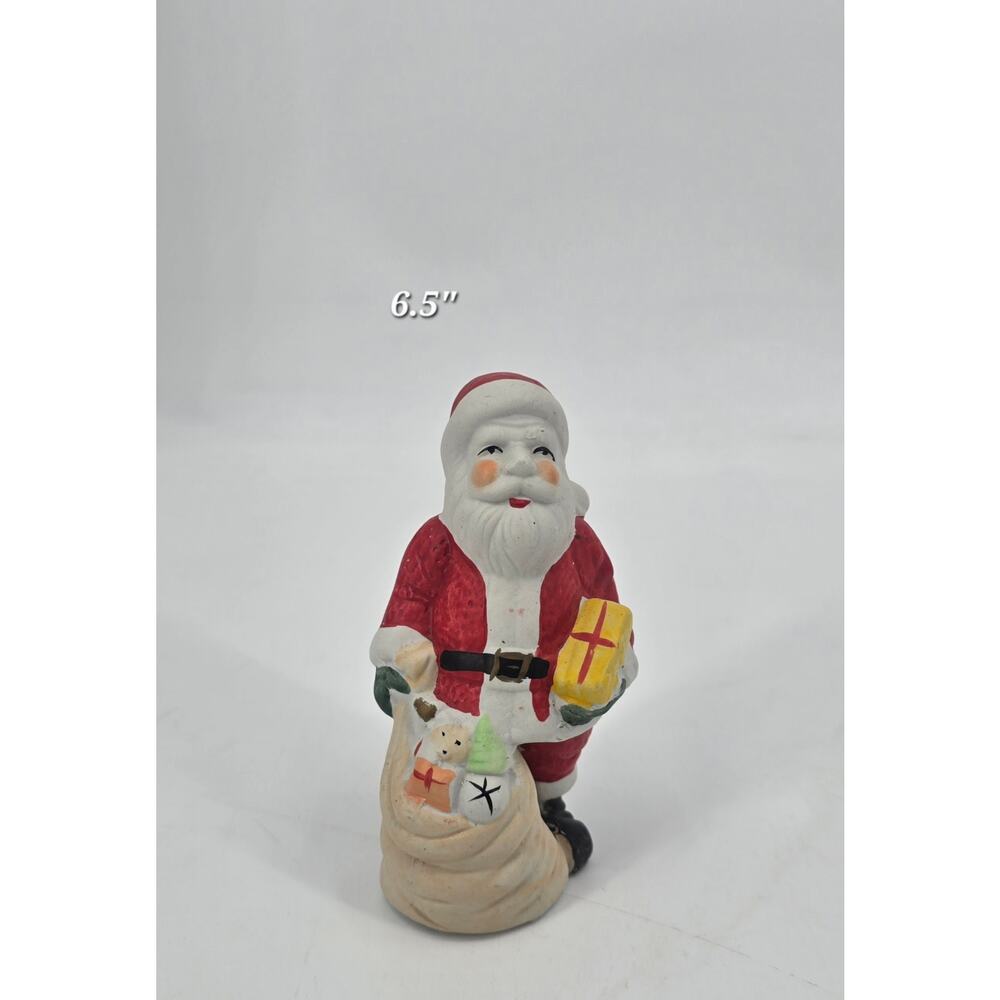 Vintage Ceramic Santa Figurine | Hand-Painted Holiday Decor | 6.5” Tall